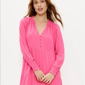 LOFT tiered midi swing dress